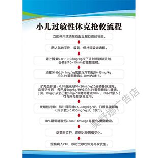 小儿过敏性休克抢救流程 高热惊厥 心肺复苏抢救流程医院宣传海报