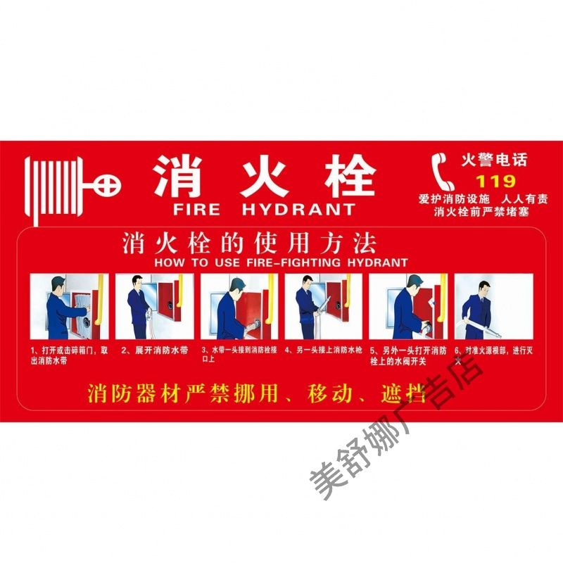 消防栓粘贴纸装饰遮挡消火栓使用方法自粘贴画消防箱贴灭火器墙贴