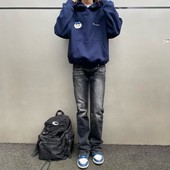 纪璇牛仔裤 ZLAYCO美式 高街vibe风水洗黑灰vintage517微喇弹力修身