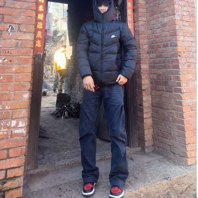 ZLAYCO美式复古水洗做旧褶皱工装裤潮牌宽松微喇男女休闲裤牛仔裤