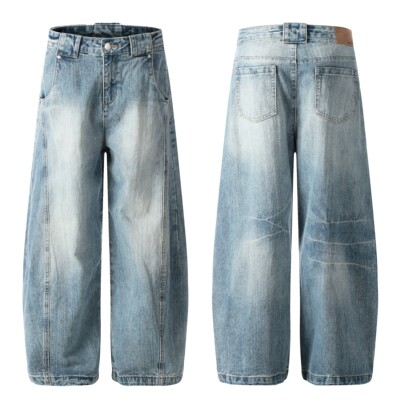 ZLAYCO竹节纹弯刀牛仔裤