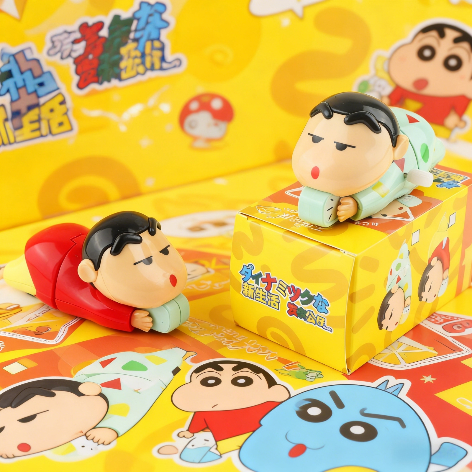 蜡笔小新爬行玩具儿童上弦发条爬爬婴儿宝宝抬头上发条的公仔玩偶