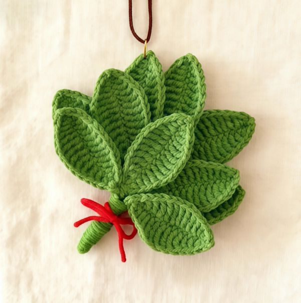 情侣包挂件柚子叶针织挂件可爱好运禄柚叶女生书包挂饰钥匙扣礼物