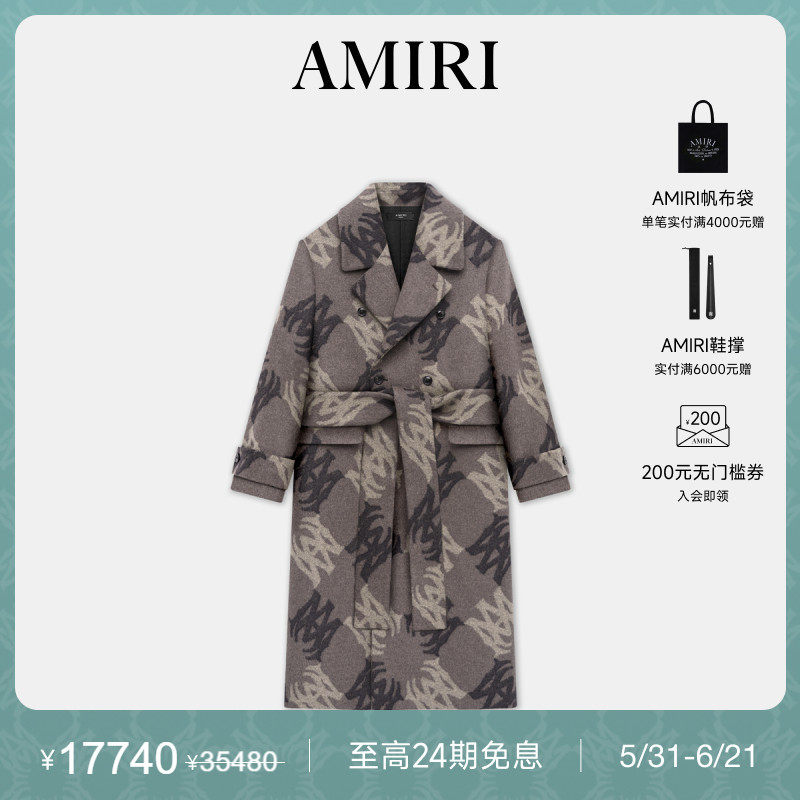 AMIRI 男装 质感LOGO印花长款大衣