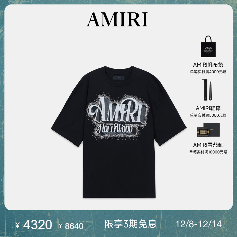 AMIRI短袖休闲撞色LOGO印花T恤