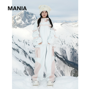 滑雪服女款小个子加棉防风防水耐磨单板雪服衣裤套装高颜值上衣