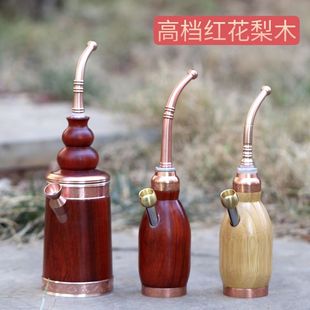 云南水烟筒竹子烟袋水烟壶铝合金配件水烟袋小号便携式水过滤烟斗