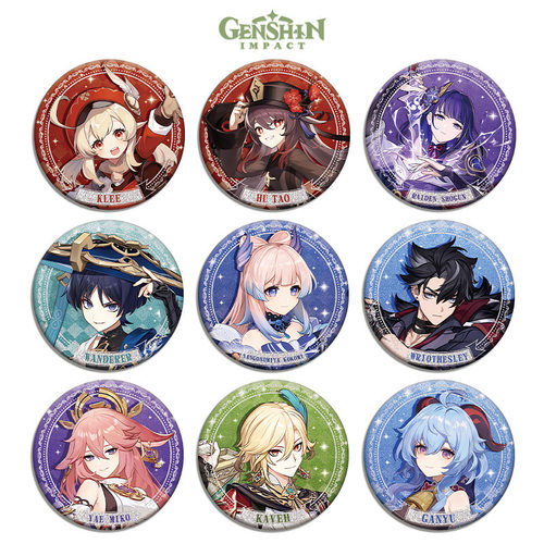原神全角色系列pet58徽章马口铁