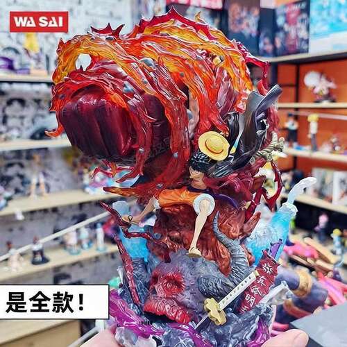 海贼王手办GK三档烈火路飞手办雕