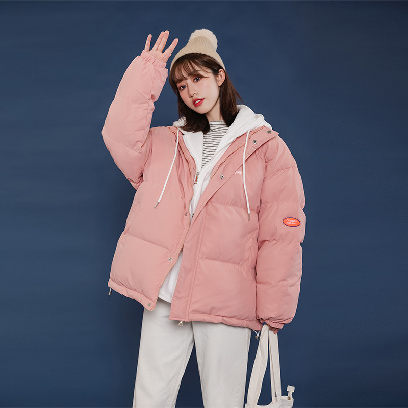 通勤短款棉衣女新款宽松加厚立领棉袄韩版学生纯色面包服长袖外套
