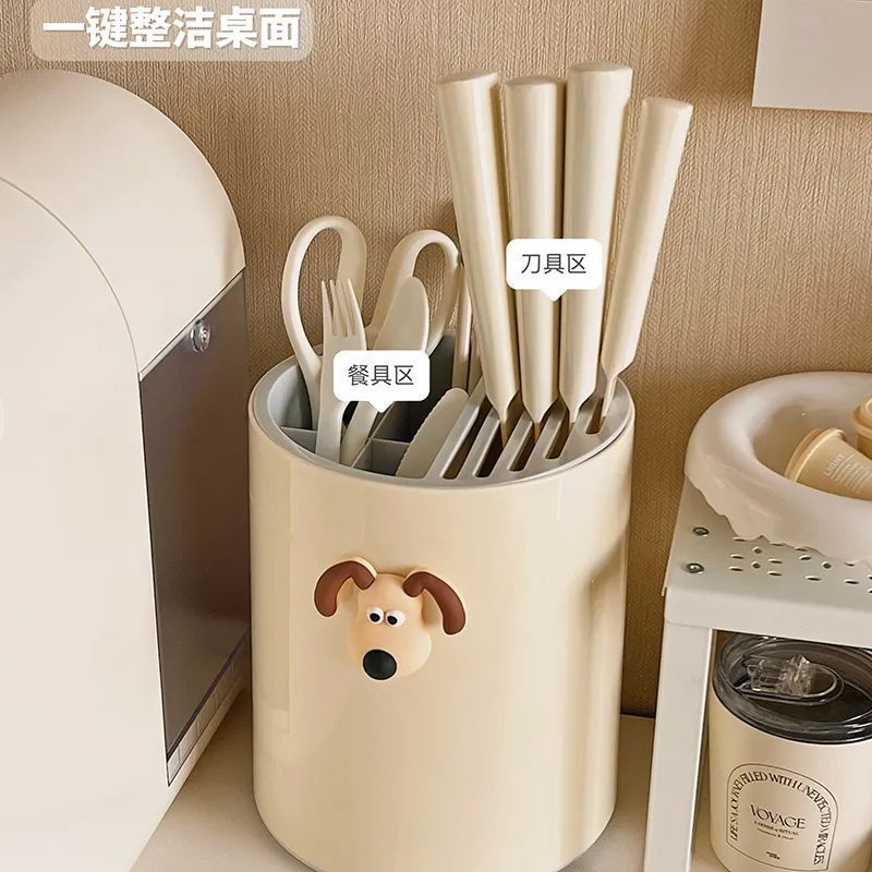 厨房旋转刀架置物架收纳架筷子筒