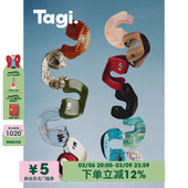 Tagi.Callme拼图肌理宝石发抓无痕发夹鲨鱼醋酸钻石