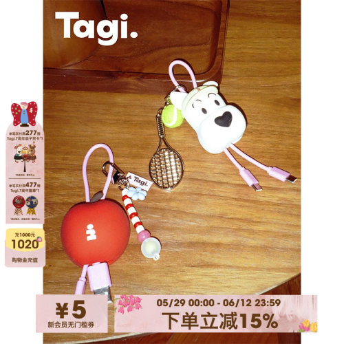 Tagi.硅胶便携挂件数据线