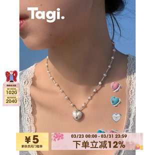 耳钉 想象鼓鼓爱心树脂开口戒指 耳夹 Tagi.