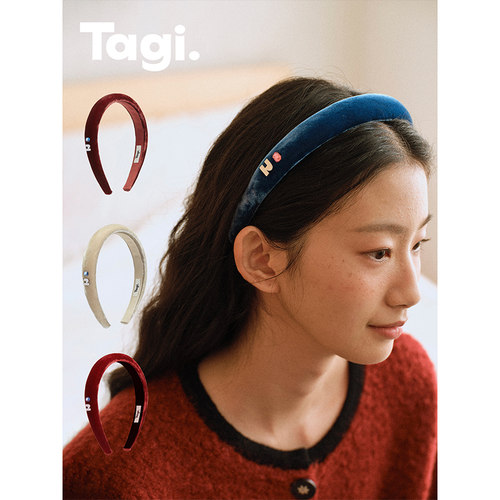 Tagi.可爱真丝高颅顶发箍头箍