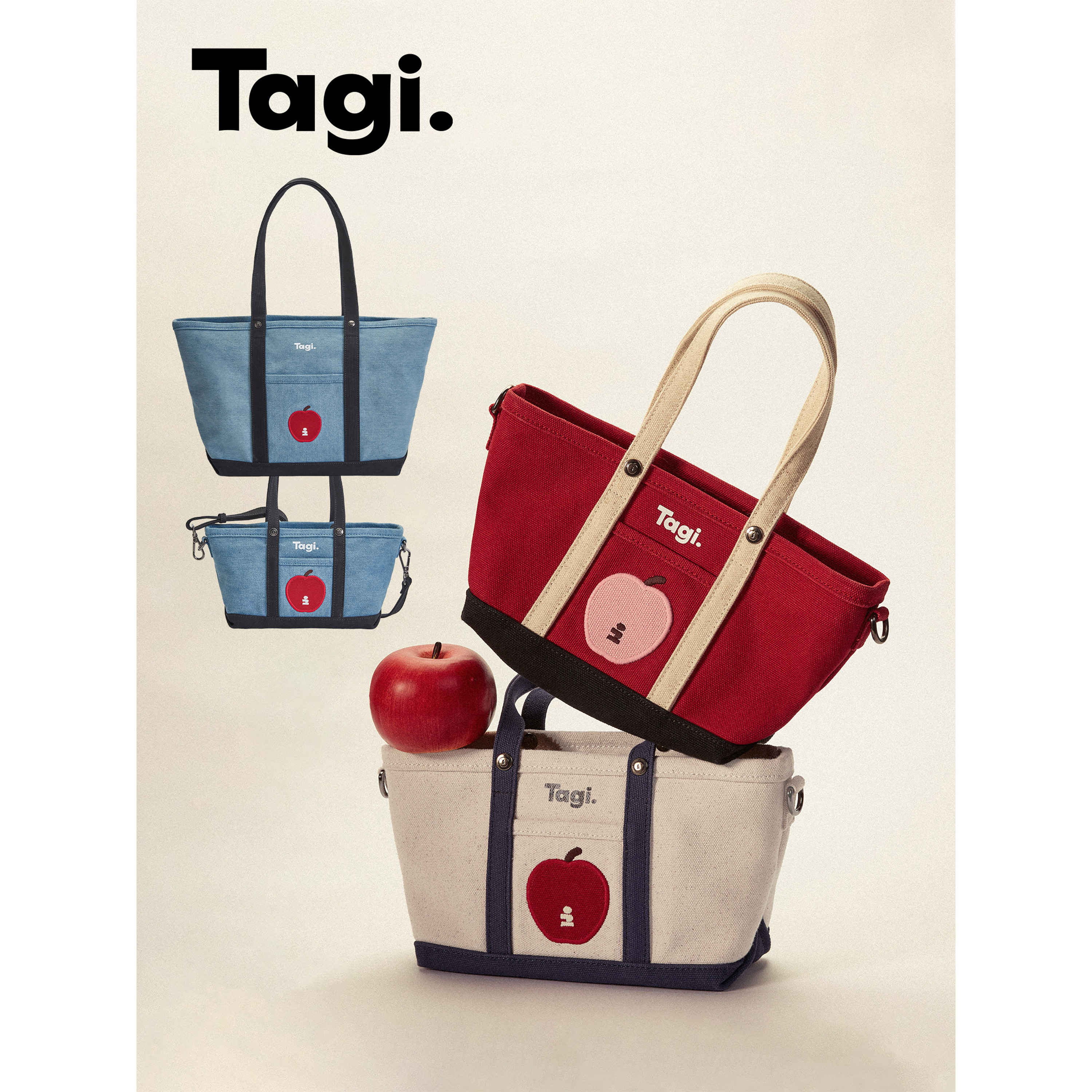 Tagi.单肩包帆布托特手提斜挎包