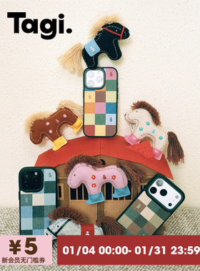 Tagi.想象《i》苹果手机壳牛仔格纹皮质防摔创意磁吸保护套适用于iphone17pm/16pm/15pm