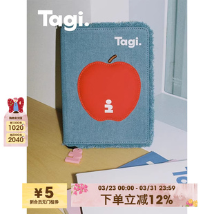 Tagi. 鼓鼓想象牛仔流苏可爱记事本可替换笔记本 想象苹果