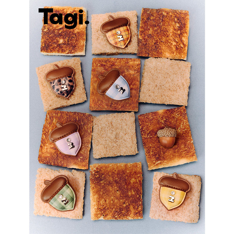 Tagi.榛果复古格纹发夹图片