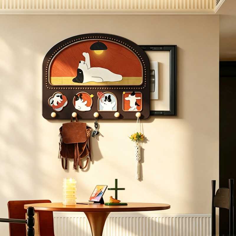 电表箱装饰画中古风奶油洞洞板