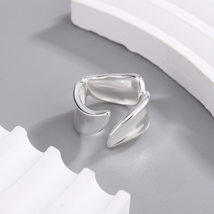 新款日韩新品不规则几何光面戒指女简约ins气质时尚个性开口指环