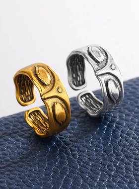 新款欧美古法复古镀金智慧之眼戒指气质个性轻奢时尚百搭简约指环