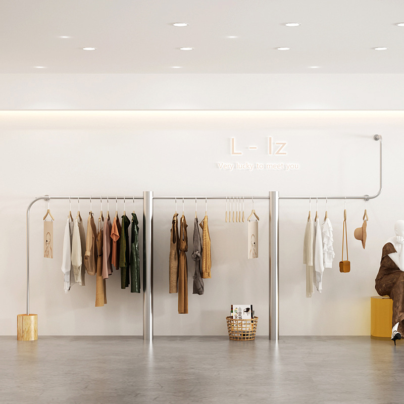 服装店展示架不锈钢衣服