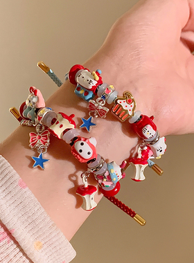 复古苹果Kitty猫滴釉编绳精致手链学生闺蜜手串情侣闺蜜生日手绳