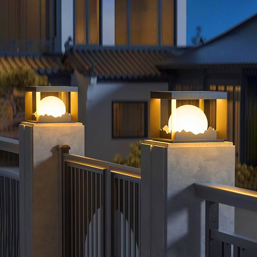 柱头灯太阳能户外月球别墅柱子灯