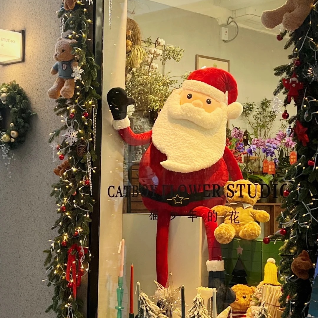 可爱超大圣诞老人公仔玩偶毛绒玩具咖啡厅圣诞节装饰摆件场景布置