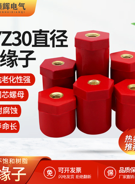 JYZ30直径绝缘子SB新能源红色六角绝缘柱汽车充电桩用低压铜芯