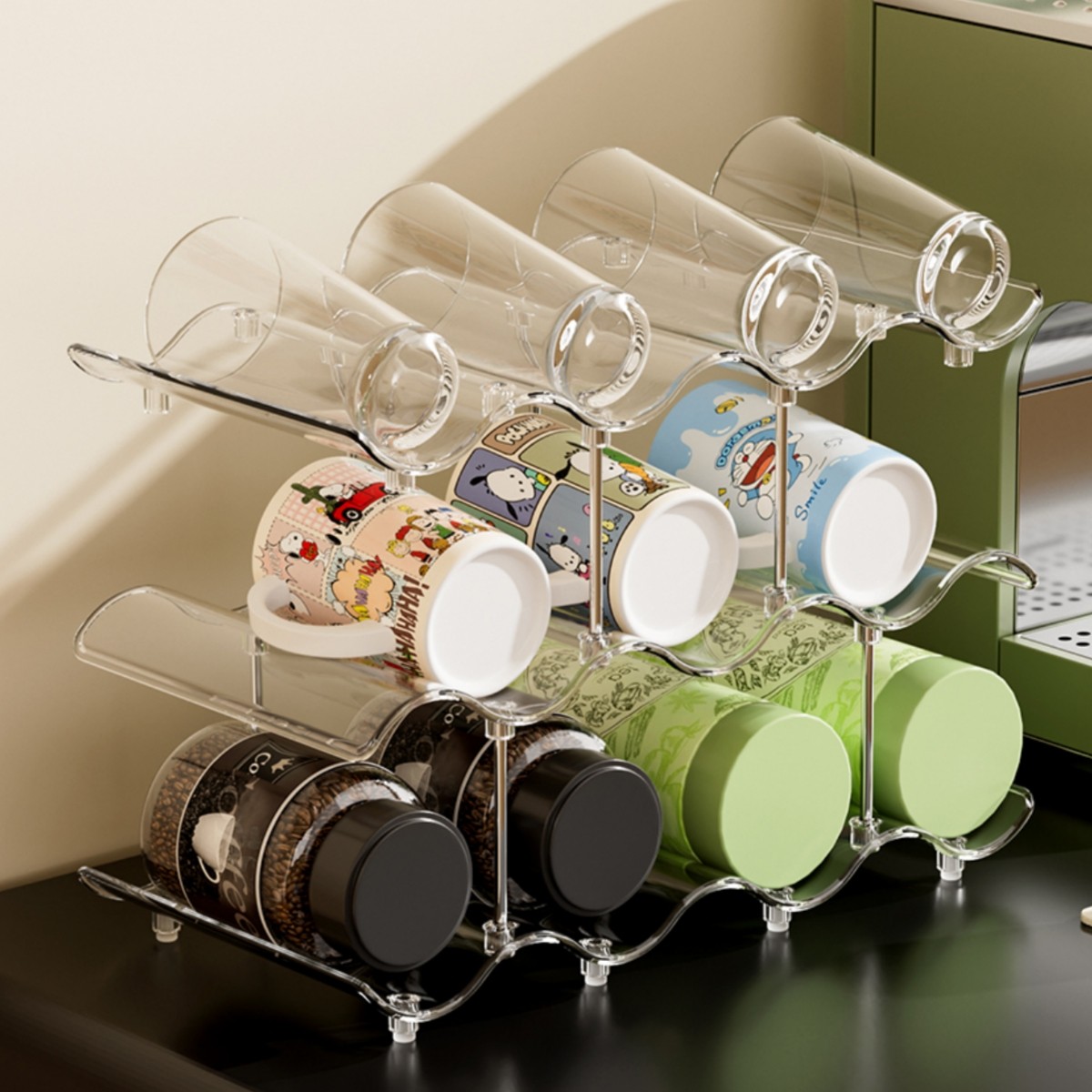 透明多层保温杯水杯置物架可叠加吧台桌面简约大容量茶杯收纳架,家庭/个人清洁工具,杯架,淘宝优惠券,粉丝福利购,淘宝优惠卷