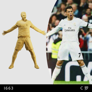 【C罗】克里斯蒂亚诺·罗纳尔多 足球先生 1/64模型手办1比43白模
