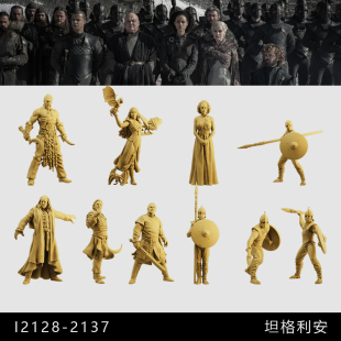 【权力的游戏】龙妈坦格利安家族1/64小人偶模型手办1:43微缩白模