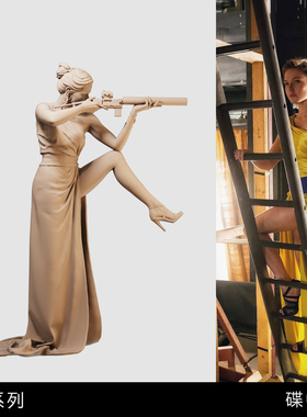 【碟中谍】伊尔莎黄色礼服杀手1/64小人偶模型手办43比例微缩白模