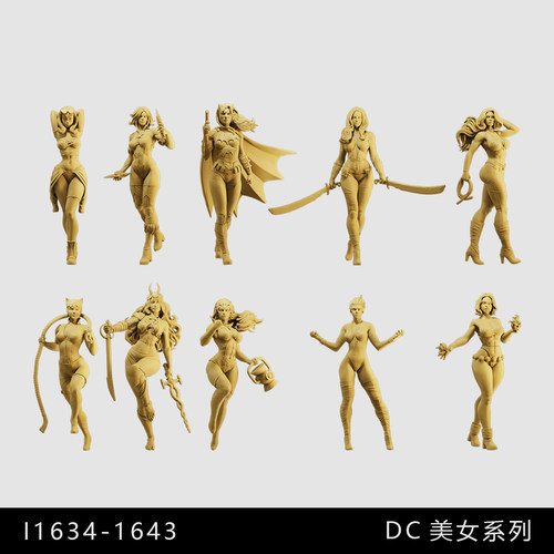 【DC美女】猫女 渡鸦星蓝石 女巫1/64小人偶模型手办1:43微缩白模