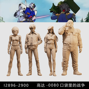 【高达0080口袋里的战争】巴尼克里斯米海尔1/64模型手办微缩白模