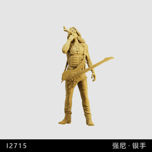 【赛博朋克2077】强尼·银手1/64小人偶模型手办1:43比例微缩白模