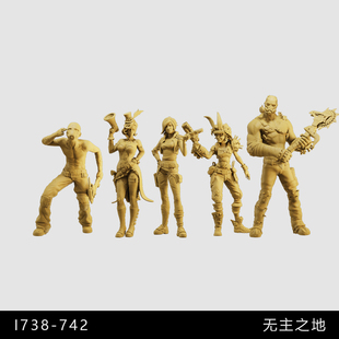 【无主之地】莉莉丝 缇娜 大块头疯子狂人 1/64模型手办1比43白模