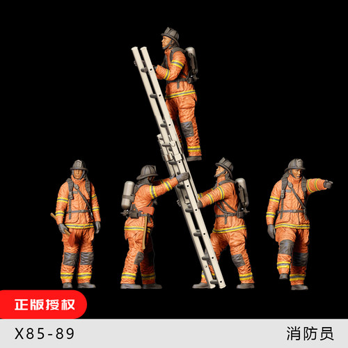 【消防员】灭火救灾 救援队长 楼梯1/64:人偶微缩车模场景 35模型