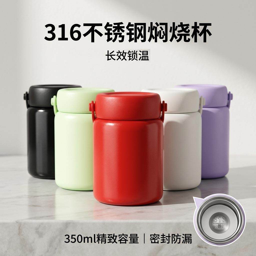 焖烧杯316不锈钢焖烧罐户外便携保温杯银耳粥焖烧壶上班族保温罐