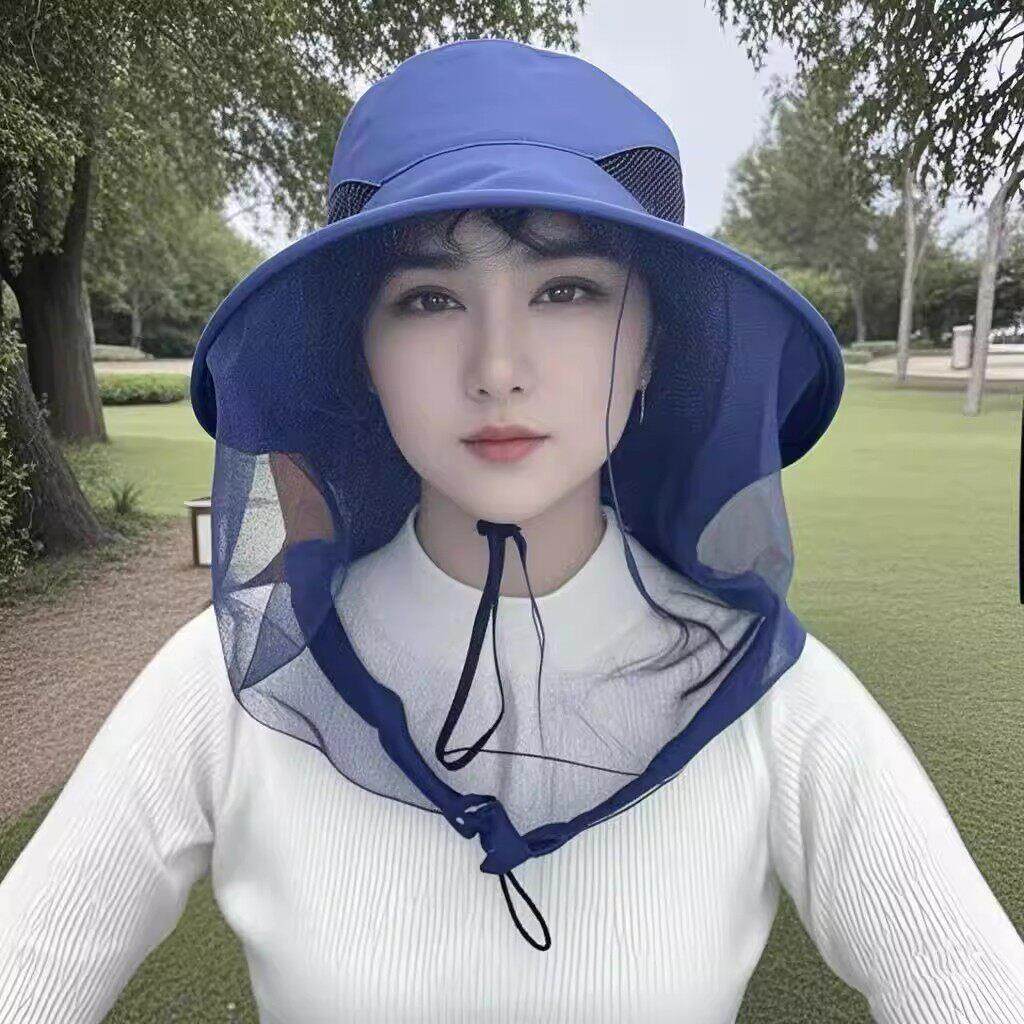 干农活神器下地掰玉米砍甘蔗防刮脸头戴防蚊罩防晒防蚊男女遮阳帽