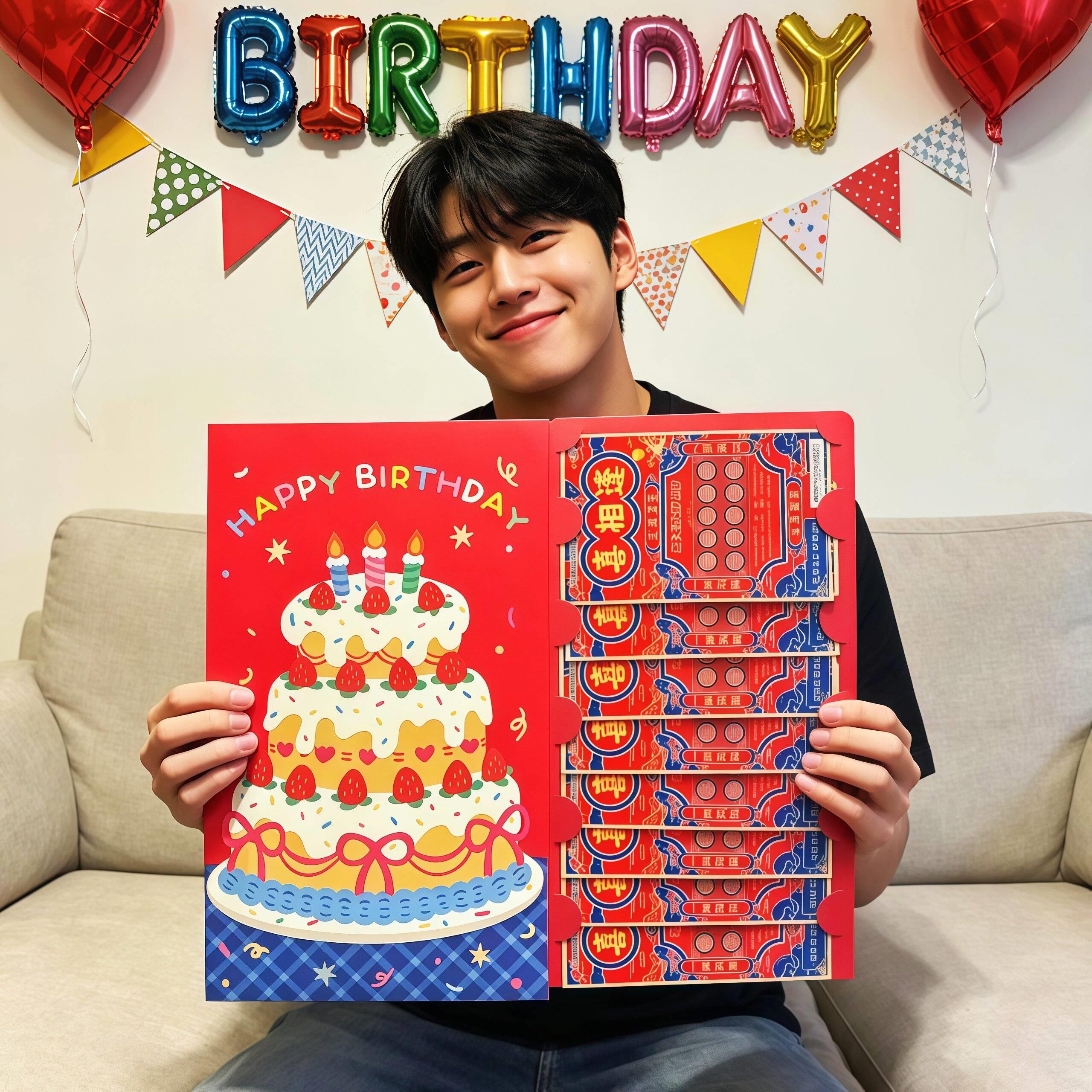 仪式感~生日快乐超大红包创意红包袋利是封26新款彩票红包送男友