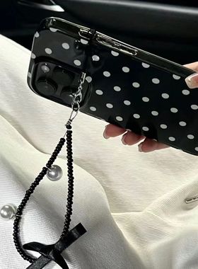 韩系小众ins白色简约波点手机壳适用iPhone17promax全包边苹果14/13防摔12保护壳XR亮面XS软壳14plus男女16