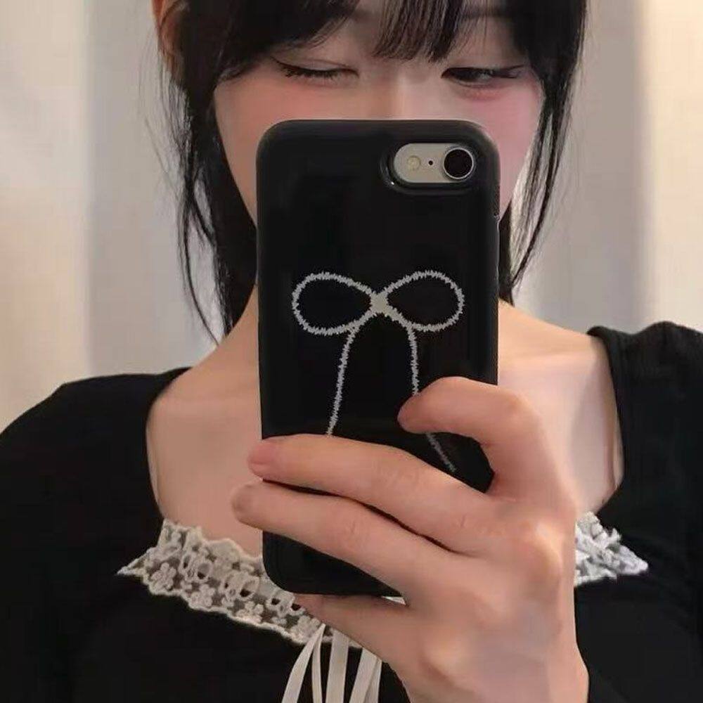 韩系博主同款ins复古蝴蝶结苹果适用16苹果17ProMax手机壳iPhone13新款12Pro软壳14Promax保护套xr甜酷15女