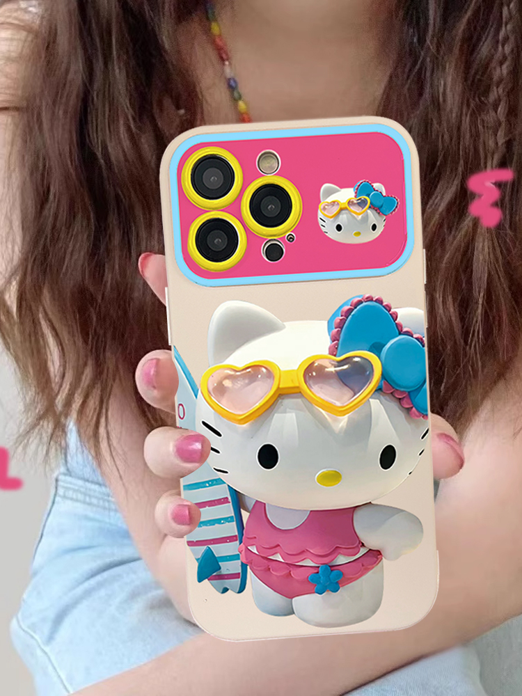 可爱k猫咪适用苹果甜美13手机壳