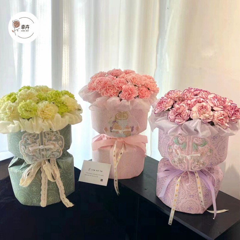 鲜花包装纸母亲节中式包花纸