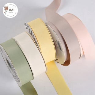 2.5cm韩国双面哑光带纯色缎带绸带手工DIY蝴蝶结花束绑带烘焙织带