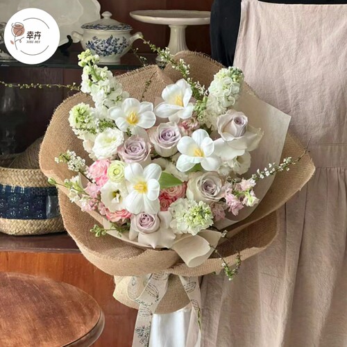 黄麻鲜花包装复古包装布