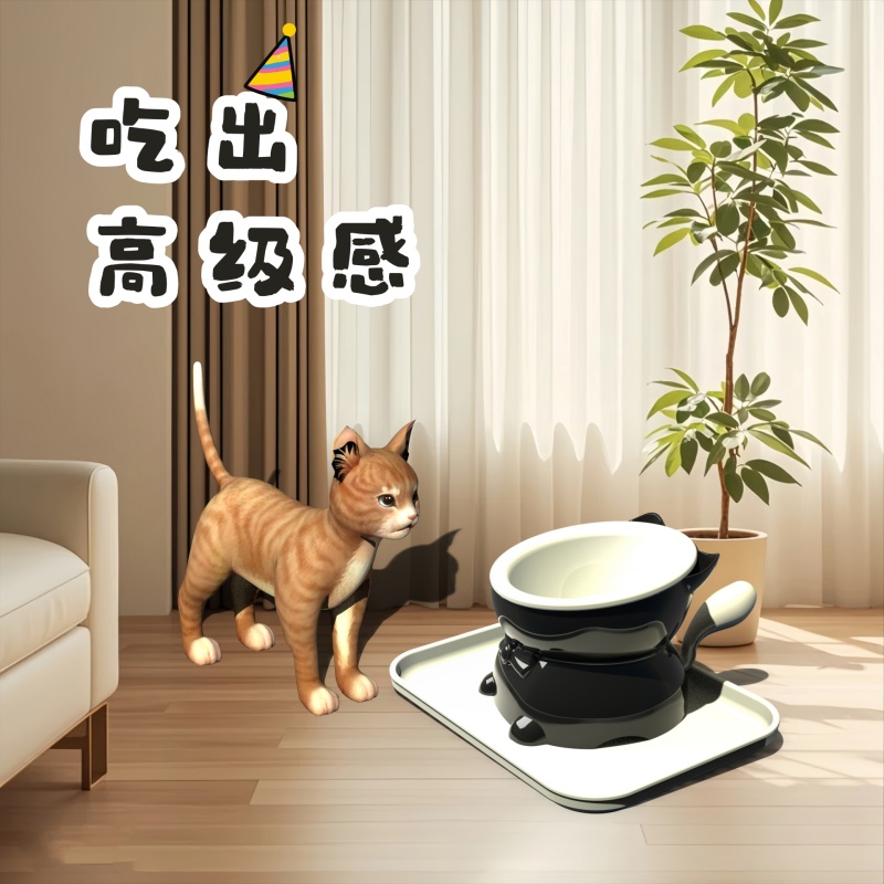 猫碗陶瓷猫食盆宠物碗